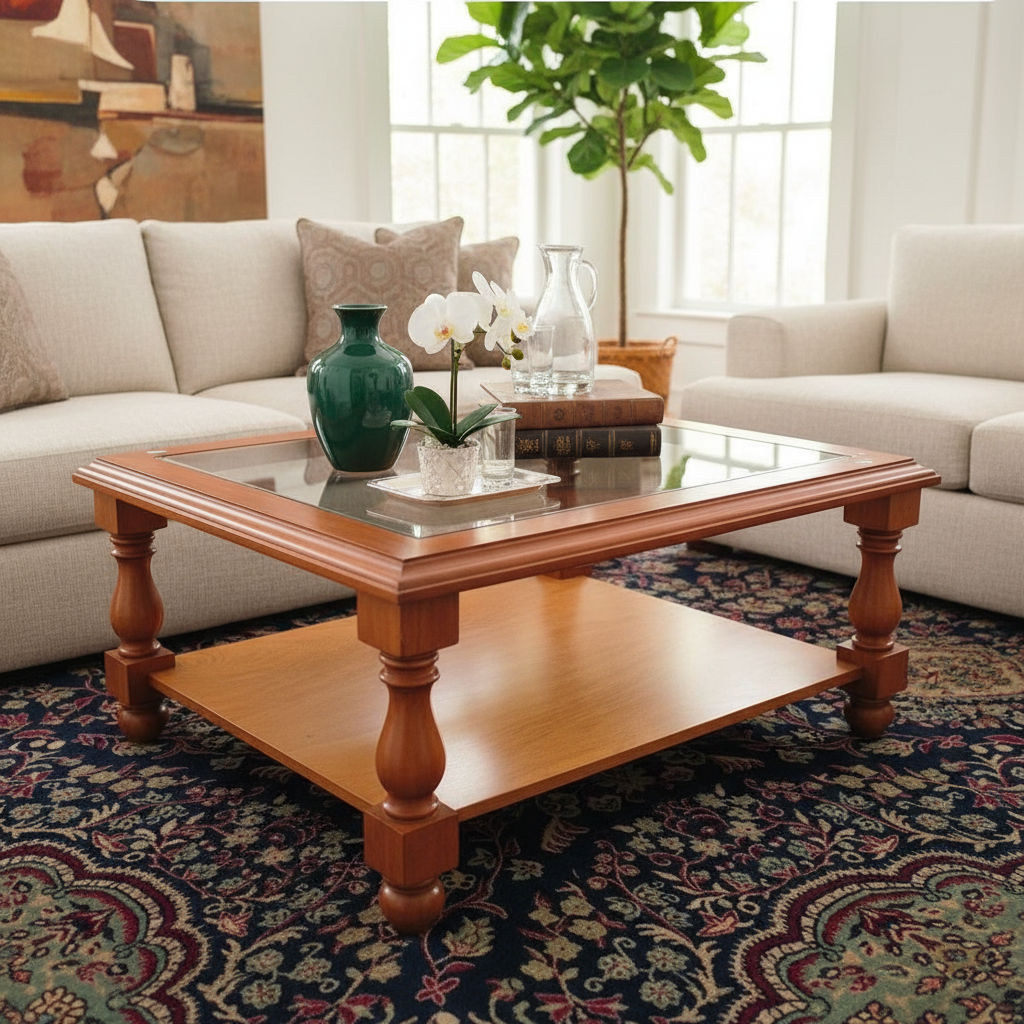 MESA RATONA ESTILO INGLES EN ROBLE LUSTRE NATURAL. COD: 98202