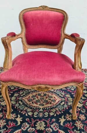 SILLON UN CUERPO ESTILO FRANCES LUIS XV PATINA ORIGINAL. COD: 98203
