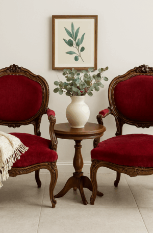 SILLON ANTIGUO EN NOGAL ITALIANO TALLADOS ESTILO COLONIAL FRANCES. COD: 96303