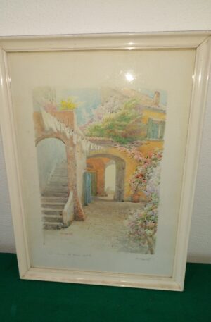 CUADRO LAMINA ITALIANA FIRMADA F. NERI EN ORIGINAL EN LAPIZ. COD: 99015