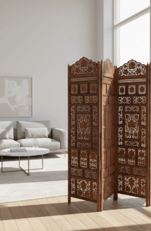 BIOMBO ORIENTAL INDU - BALI MADERA TALLADA ROSEWOOD. COD: 98902