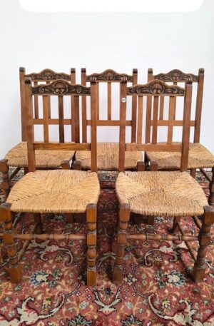 SILLA DE COMEDOR ESTILO COLONIAL AMERICANO DISEÑO SHAKER EMPAJADAS. COD: 100009
