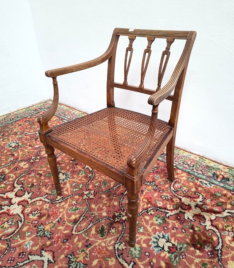 SILLON UN CUERPO ESTILO INGLES CON ASIENTO DE ESTERILLA VEGETAL. COD: 100005 - Image 3