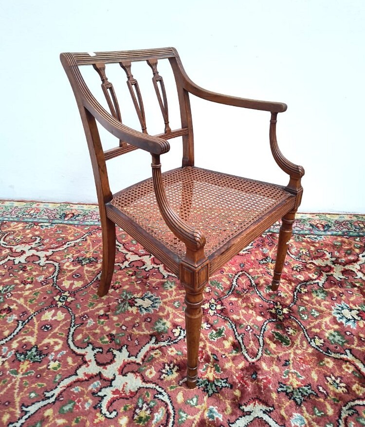 SILLON UN CUERPO ESTILO INGLES CON ASIENTO DE ESTERILLA VEGETAL. COD: 100005 - Image 4