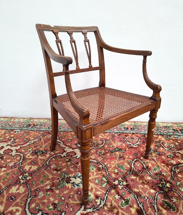 SILLON UN CUERPO ESTILO INGLES CON ASIENTO DE ESTERILLA VEGETAL. COD: 100005 - Image 7