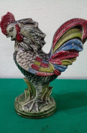 FIGURA GALLO CERAMICA ESMALTADA POLICROMADA FIRMADA FIRENZE. COD: 100209
