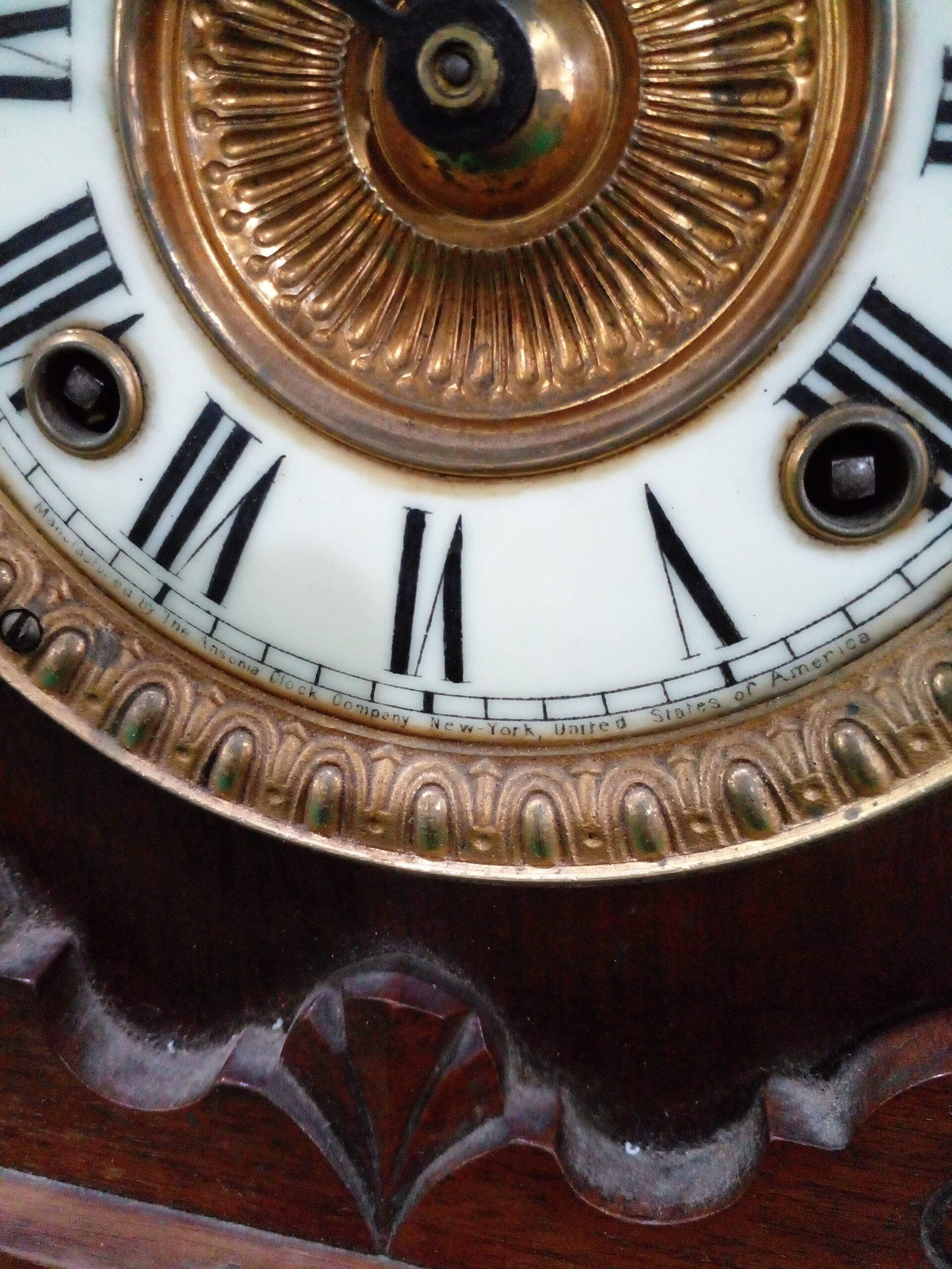 RELOJ DE MESA ANTIGUO MARCA ANSONIA & CO NEW YORK CON SONERIA. COD: 97801 - Image 9