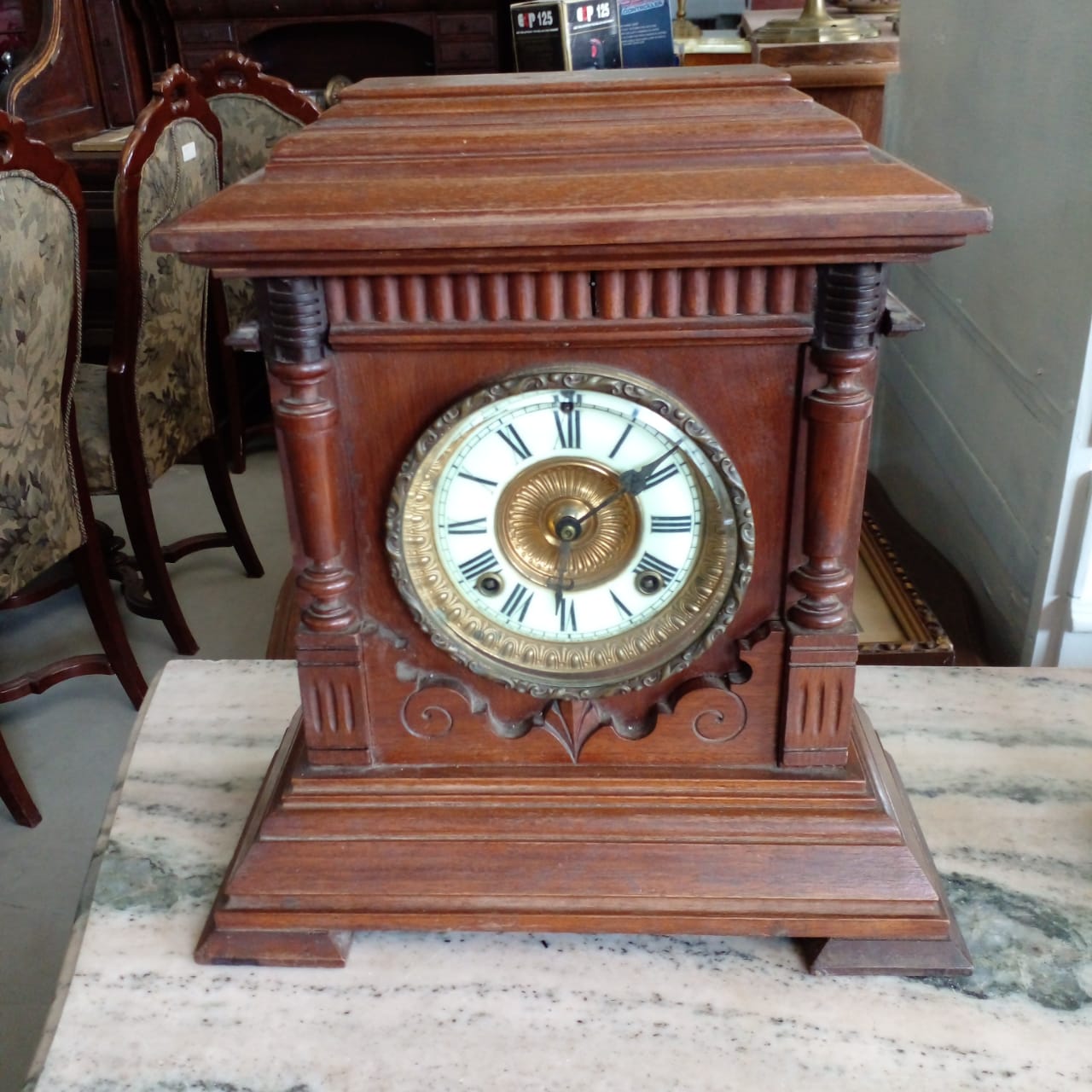 RELOJ DE MESA ANTIGUO MARCA ANSONIA & CO NEW YORK CON SONERIA. COD: 97801 - Image 18