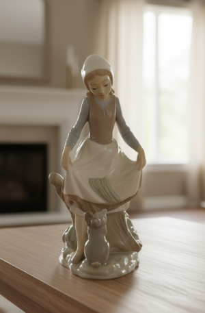 FIGURA DE PORCELANA COLECCION LLADRO JOVEN NIÑA CON CONEJO. COD: 101906