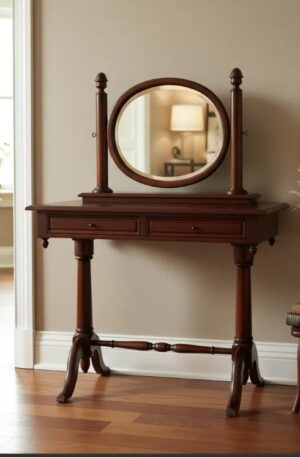 MUEBLE TOILLETE TOCADOR CON ESPEJO ESTILO INGLES. COD: 101215