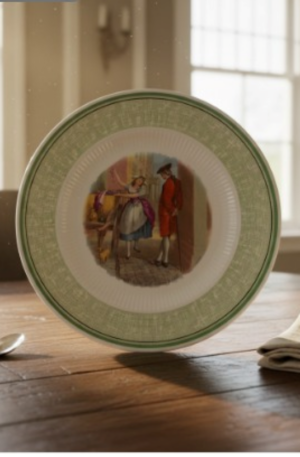 PLATO DECORATIVO CERAMICA BOULOGNE ESCENA ROMANTICA. COD: 101936