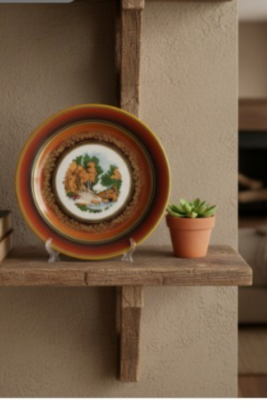 PLATO DECORATIVO LOZA FESTIVAL MOTIVO CAMPESTRE. COD: 101939