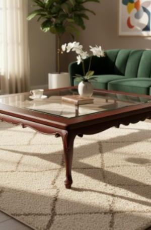 MESA RATONA EN NOGAL ESTILO INGLES REINA ANA 1.5 X 1.5 METROS. COD: 102308