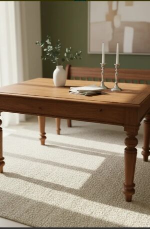 MESA DE CAMPO ANTIGUAL EN MADERA DE NOGAL IDEAL COCINA COMEDOR. COD: 101925
