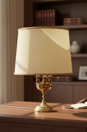 LAMPARA DE MESA ANTIGUA DE BRONCE TRES LUCES IDEAL ESCRITORIO. COD: 100207