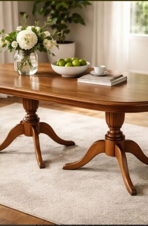 MESA DE COMEDOR EN ROBLE CEREJEIRA ESTILO INGLES MODERNO IMPECABLE. COD: 103101