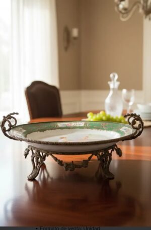 CENTRO DE MESA PORCELANA DE SEVRES CON MONTURA DE BRONCE. COD: 104601