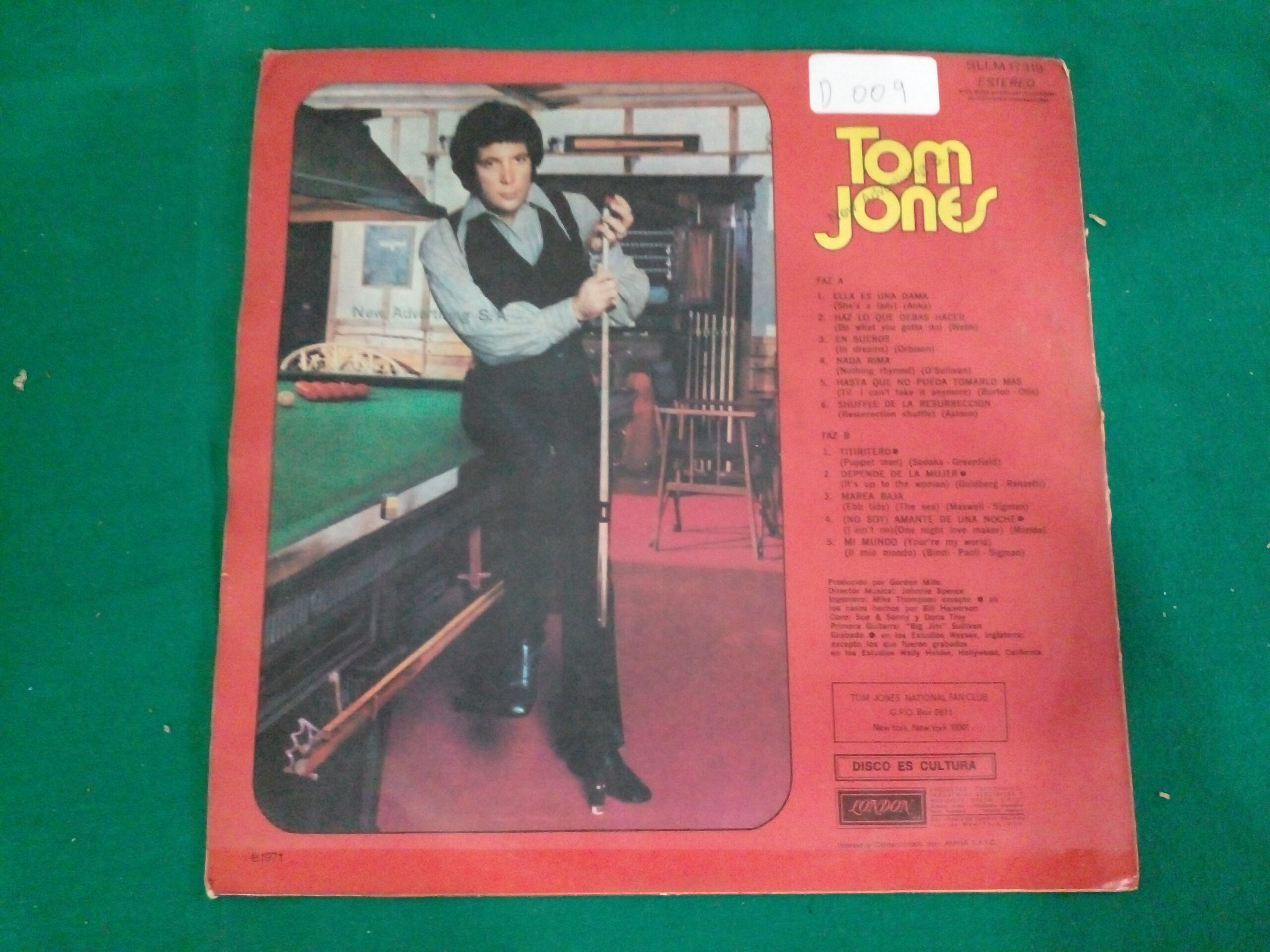 DISCO VINILO LP TOM JONES ELLA ES UNA DAMA ( SHE IS A LADY ) 1971. COD: D 009 - Image 5