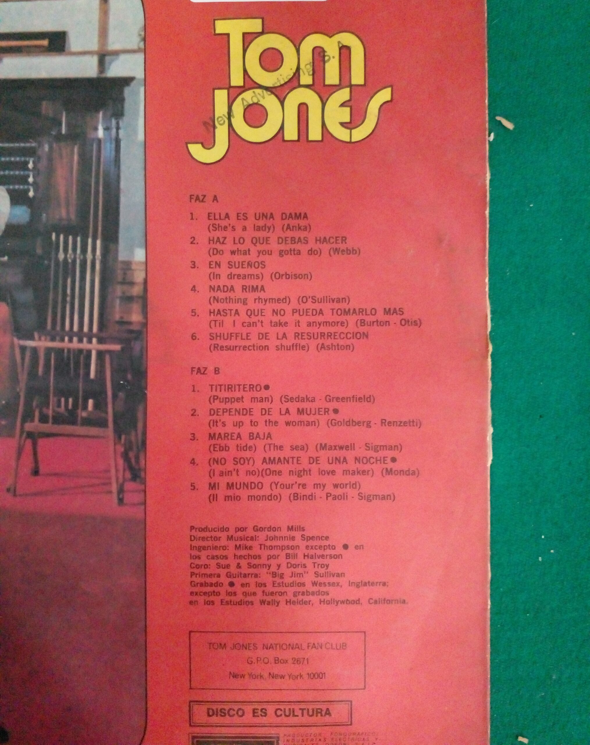 DISCO VINILO LP TOM JONES ELLA ES UNA DAMA ( SHE IS A LADY ) 1971. COD: D 009 - Image 6