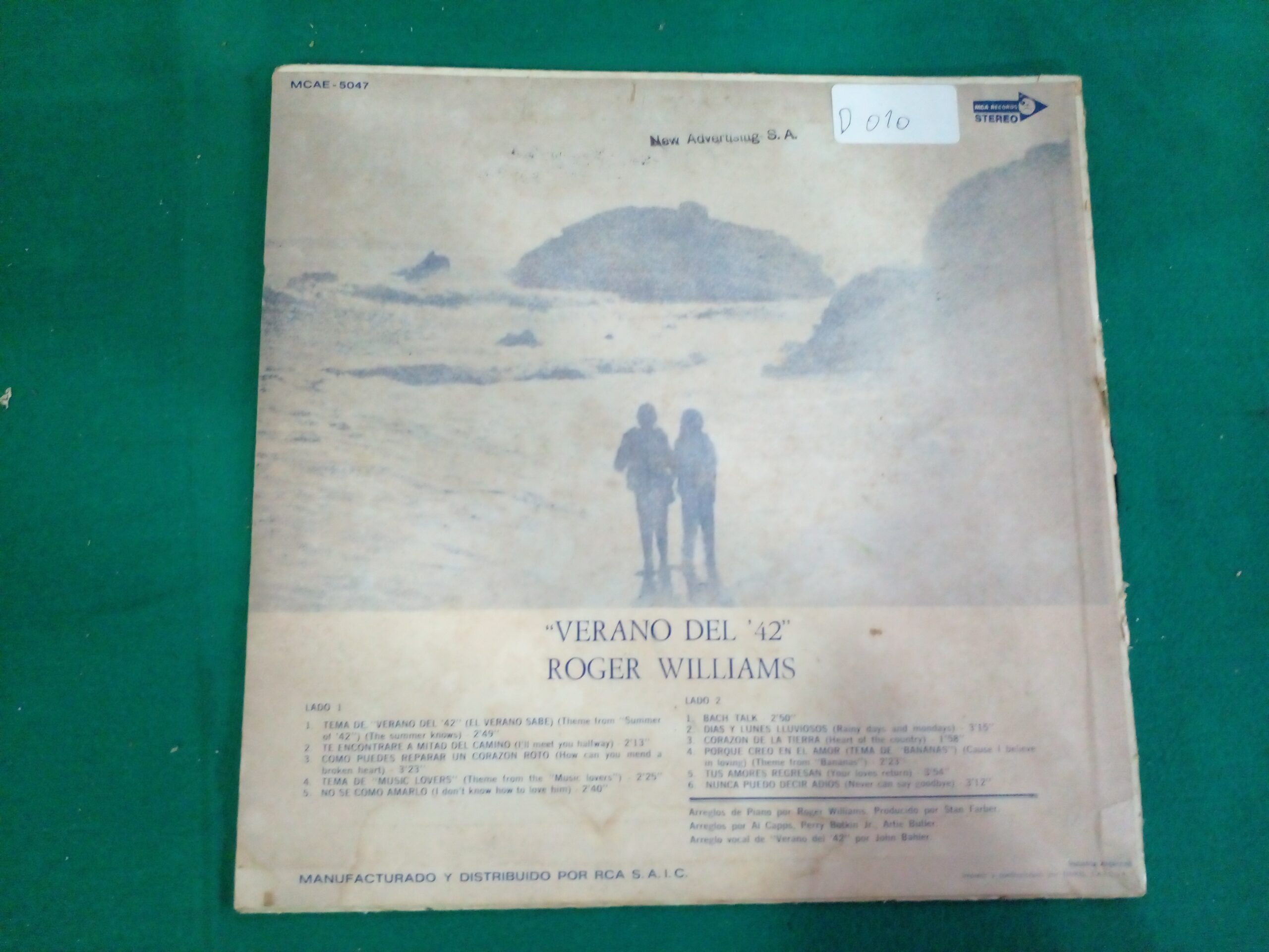 DISCO VINILO LP ROGER WILLIAMS AÑO 1971 TITULO VERANO DEL 42. - Image 4