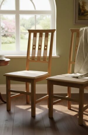 PAR DE SILLAS DE ROBLE ANTIGUAS, SILLA DE ROBLE PARA SALA O DORMITORIO. COD: 87231