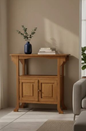 MUEBLE ANTIGUO DE ROBLE LAVADO DOS PUERTAS MUEBLE AUXILIAR. COD: 103909