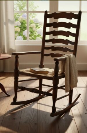 SILLON MECEDOR ANTIGUO ESTILO COLONIAL ASIENTO ENJUNCADO NATURAL. COD: 104103