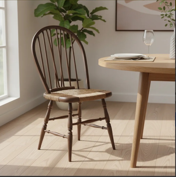 SILLA WINDSOR COUNTRY AMERICANO GUATAMBU ASIENTO ENJUNCADO NATURAL. COD: 104201