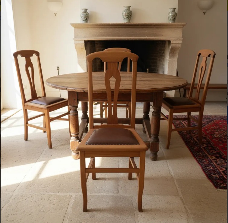 SILLA DE ROBLE ESTILO INGLES COUNTRY EN ROBLE LAVADO NATURAL. COD: 104403
