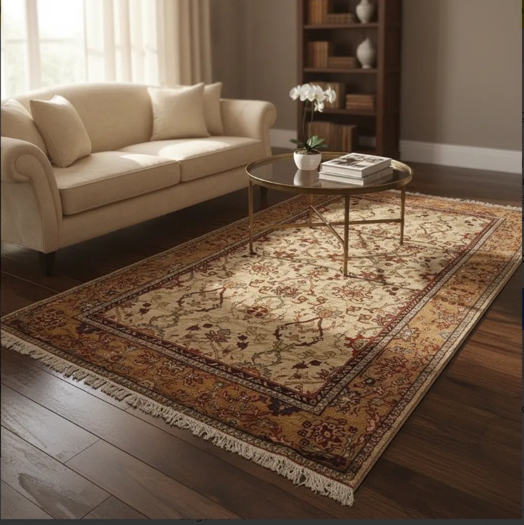 ALFOMBRA ANTIGUA DE LANA INDO - PERSA ANUDADA A MANO 4.60 X 2.40 MTS. COD: 105402
