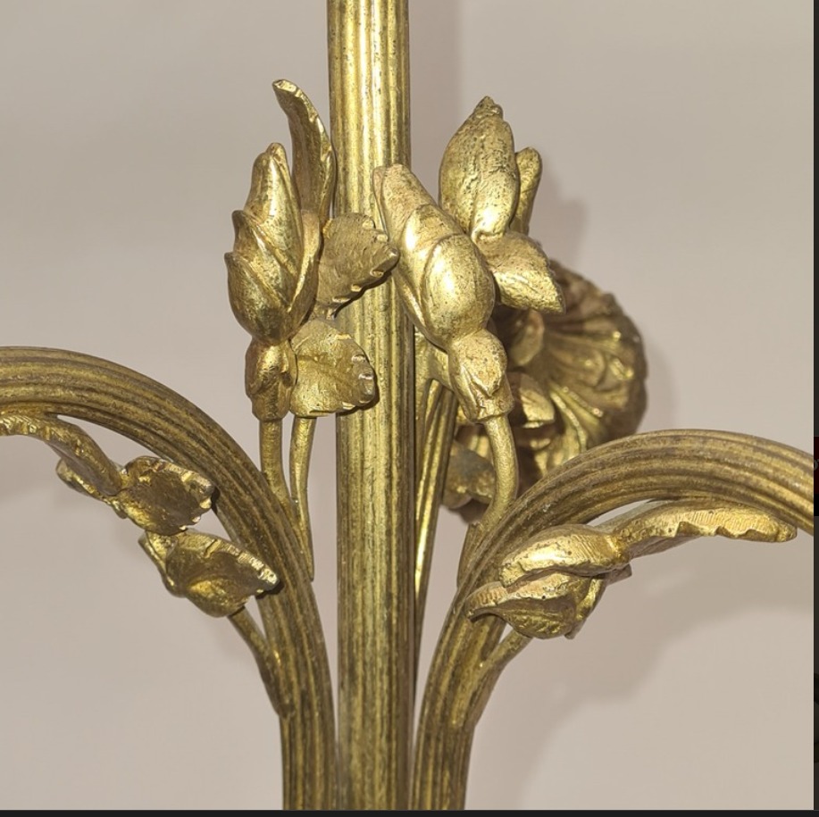 ARAÑA ANTIGUA DE BRONCE 3 LUCES ESTILO FRANCES. COD: 105410 - Image 6