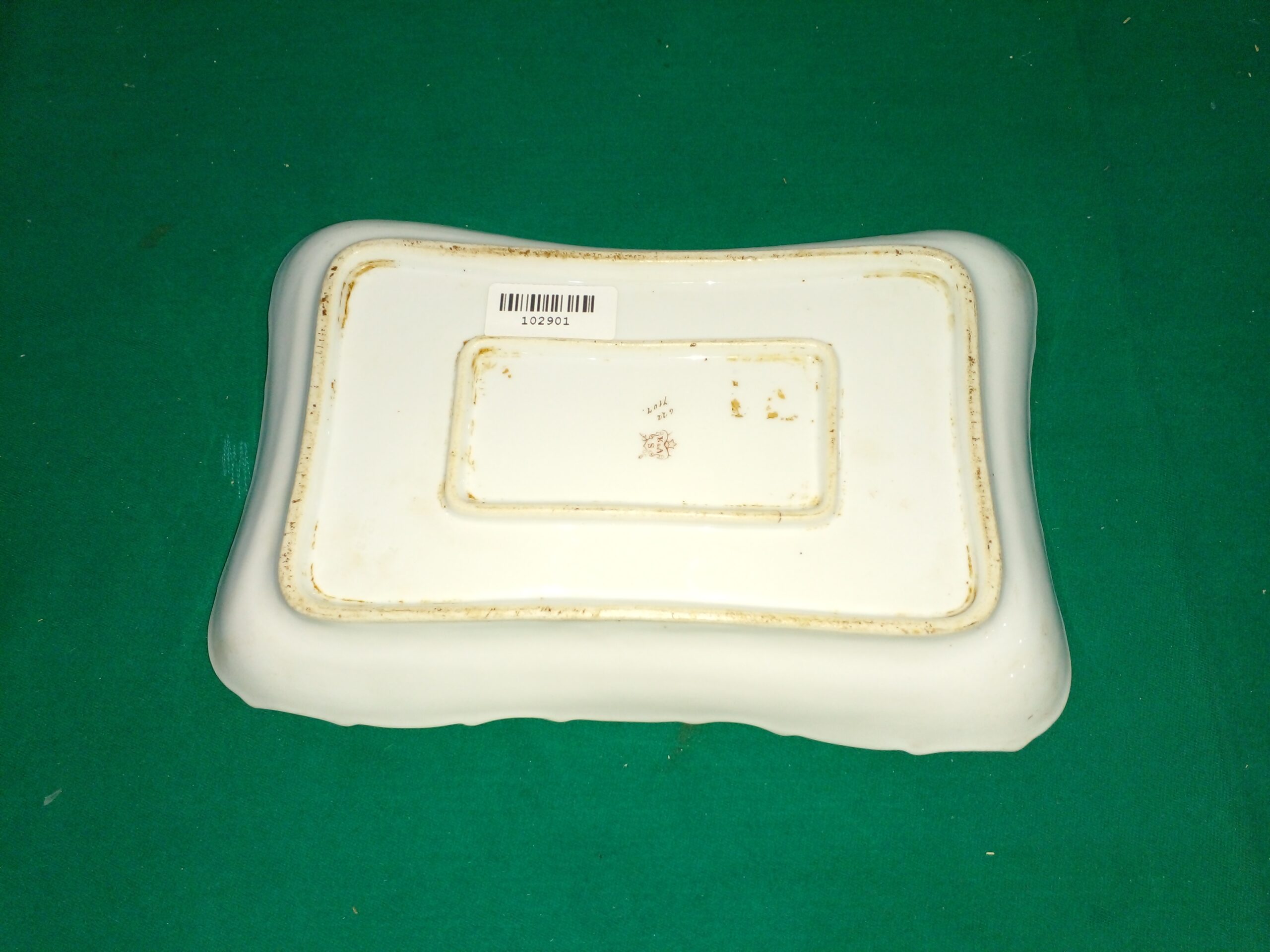 BANDEJA ANTIGUA DE PORCELANA ALEMANA SELLADA Y NUMERADA FUENTE PORCELANA. COD: 102901 - Image 9