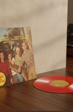 DISCO VINILO LP VINTAGE MUSICA EN LIBERTAD VINILO COLECCION COLOR ROJO.