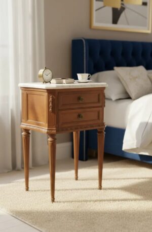 MESA DE LUZ ESTILO FRANCES CON MARMOL COD: 103313