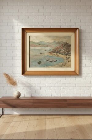 CUADRO AL OLEO SOBRE TABLA AUTOR MALLO LOPEZ - MARINA COMBARRO GALICIA. COD: 104901