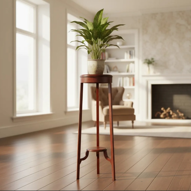 PEDESTAL COLUMNA ANTIGUA ESTILO INGLES EN CEDRO. COD: 106515