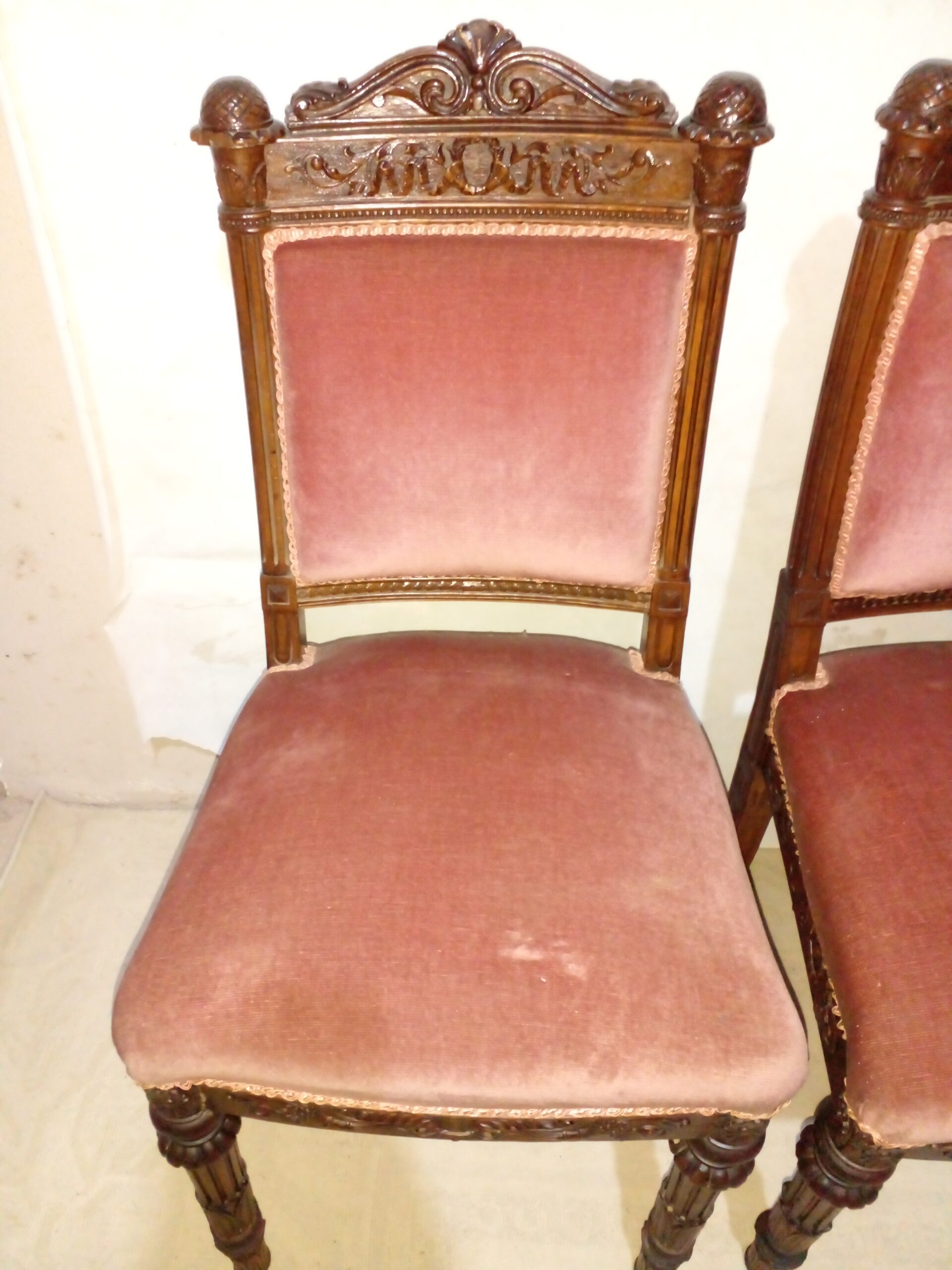 SILLA ANTIGUA ESTILO FRANCES ROCOCÓ TAPIZADA PANA DIOR COLECCION. COD: 106509 - Image 6