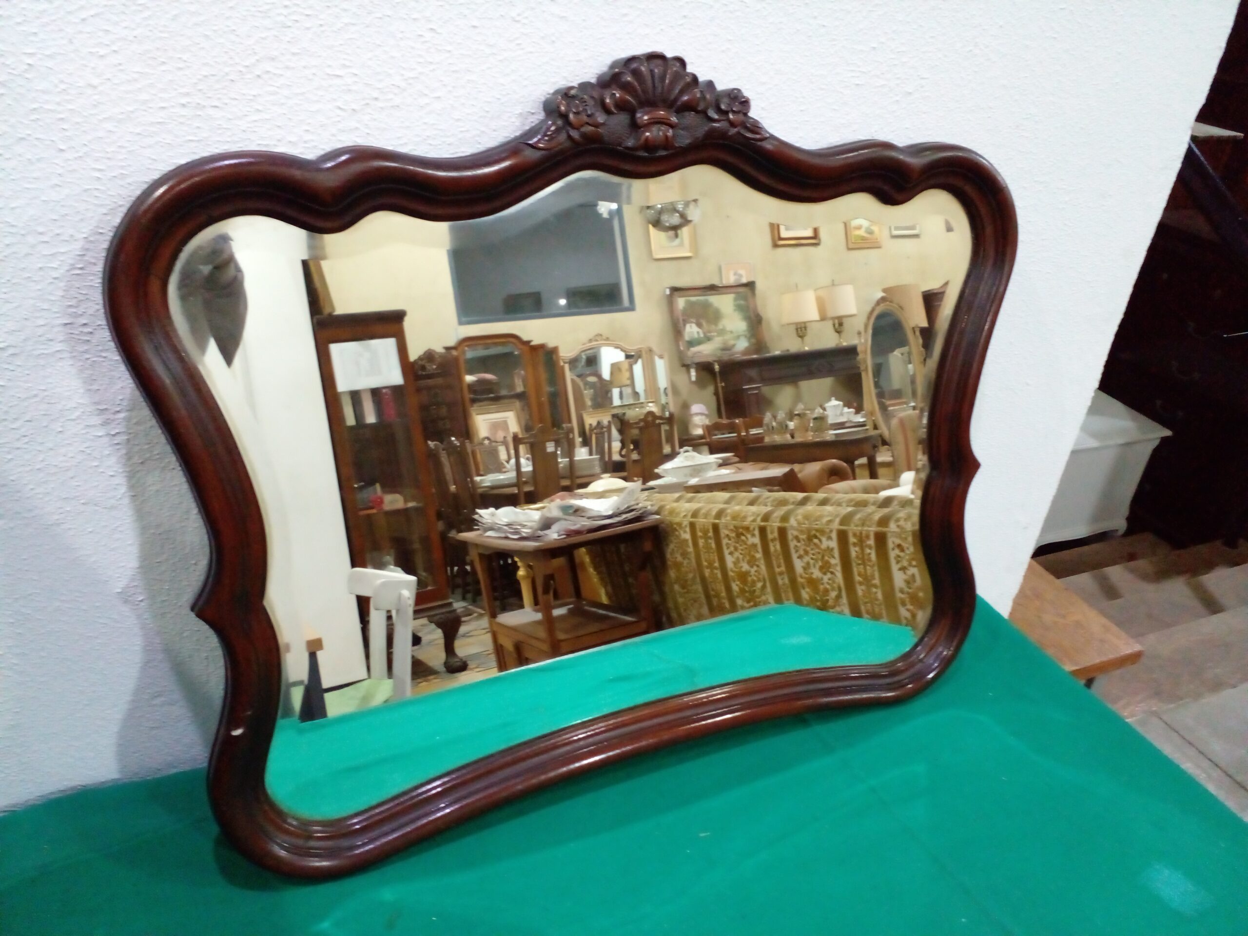 ESPEJO ANTIGUO BISELADO ESTILO FRANCES PROVENZAL ROBLE. COD: 106503 - Imagen 3