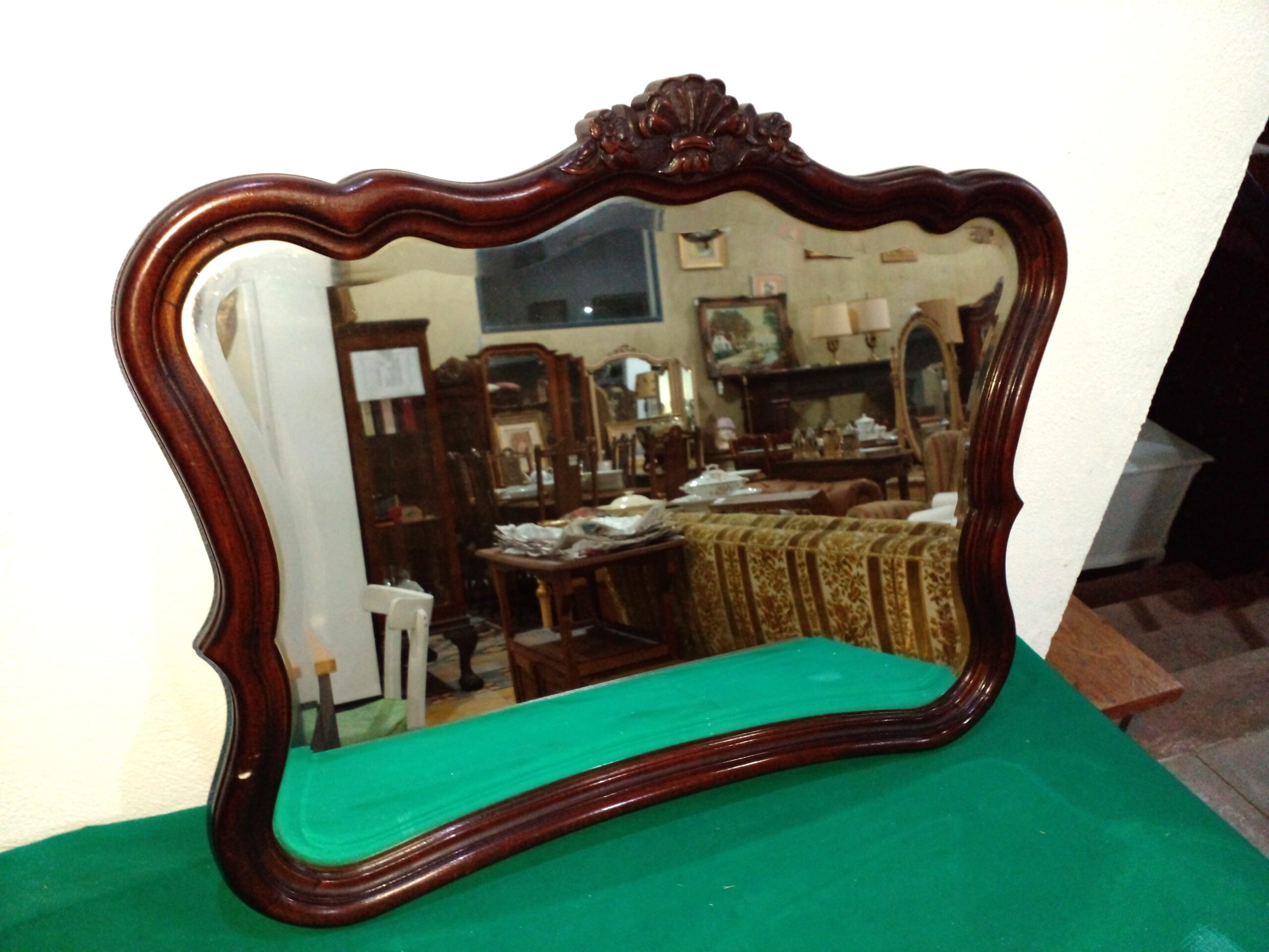 ESPEJO ANTIGUO BISELADO ESTILO FRANCES PROVENZAL ROBLE. COD: 106503 - Imagen 4
