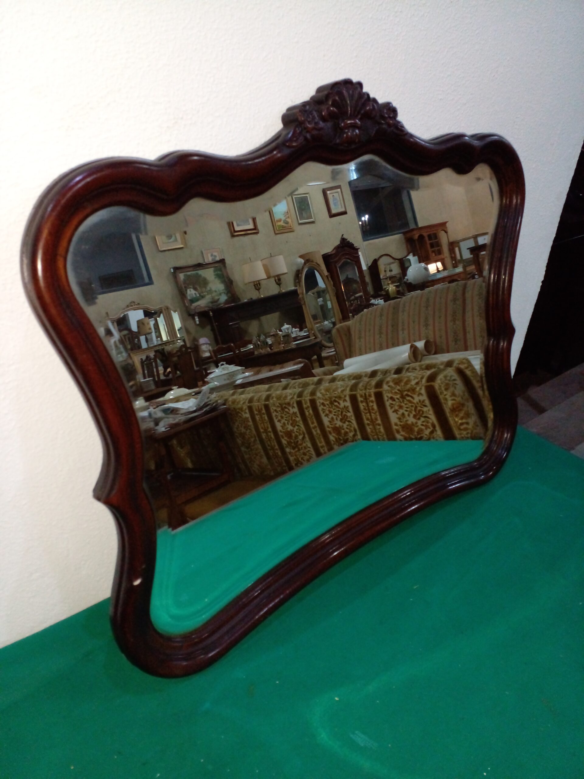 ESPEJO ANTIGUO BISELADO ESTILO FRANCES PROVENZAL ROBLE. COD: 106503 - Imagen 5