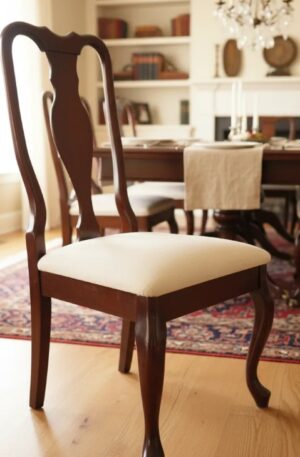 SILLA DE COMEDOR ESTILO INGLES REINA ANA DREXEL HERITAGE MADE IN USA. COD: 73404