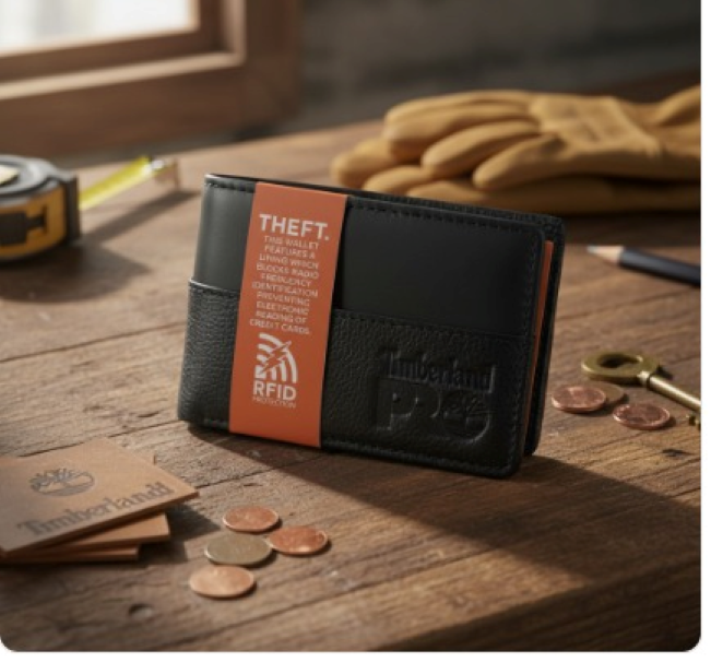 BILLETERA TIMBERLAND PRO CON PROTECCION RFID CUERO LEGITIMO MARRON. COD: TIMB010