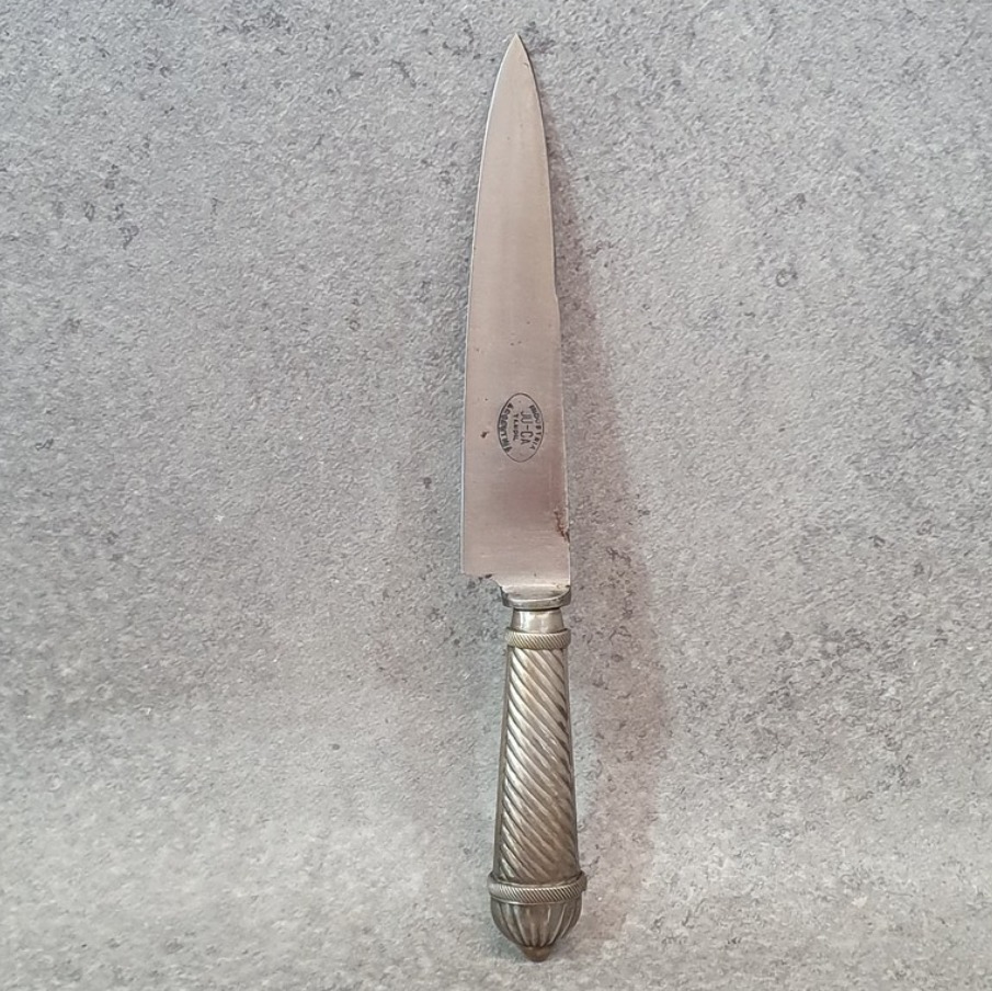 CUCHILLO CON FUNDA ALPACA LABRADA ESTRIAS HELICOIDALES HOJA JUCA TANDIL. COD: 104908 - Image 6