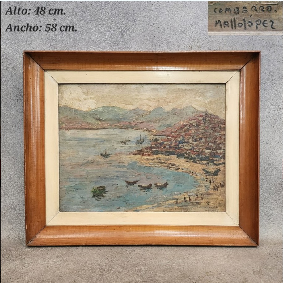 CUADRO AL OLEO SOBRE TABLA AUTOR MALLO LOPEZ - MARINA COMBARRO GALICIA. COD: 104901 - Image 3