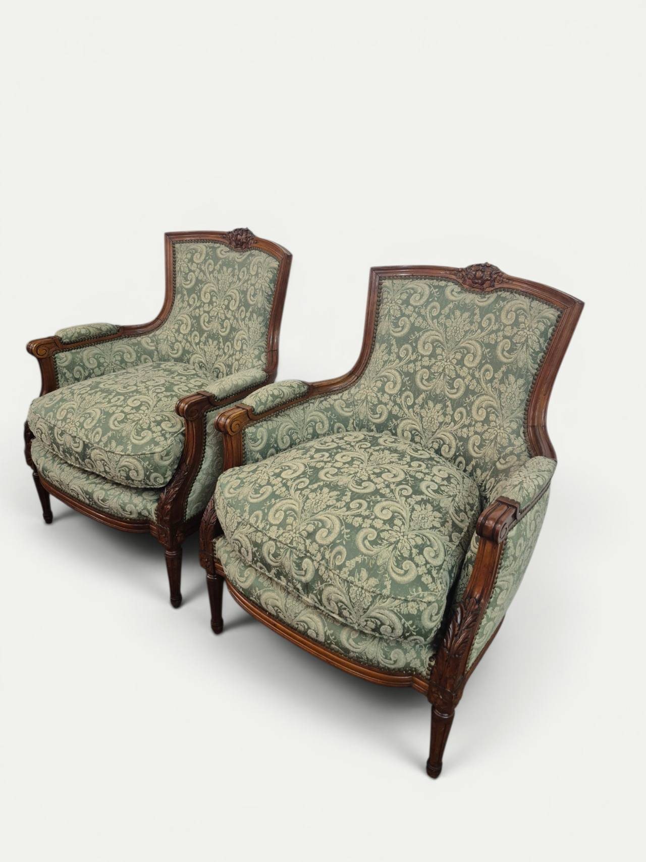 SILLON UN CUERPO FRANCES LUIS XVI TAPIZADO JACQUARD ARABESCOS. COD: 105903 - Image 6