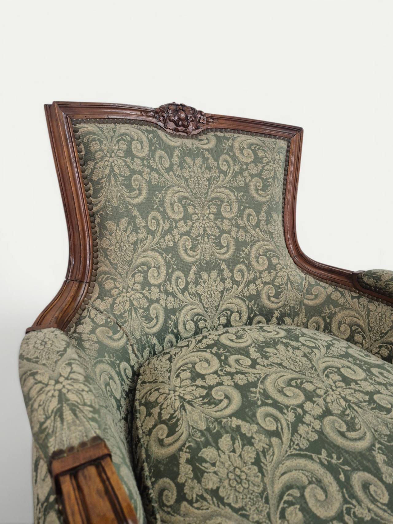 SILLON UN CUERPO FRANCES LUIS XVI TAPIZADO JACQUARD ARABESCOS. COD: 105903 - Image 9