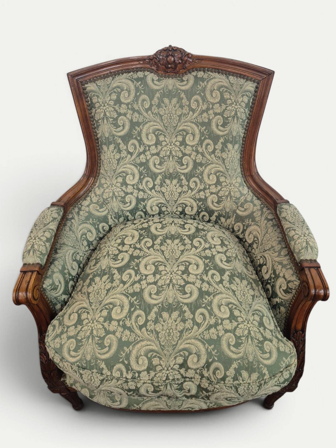 SILLON UN CUERPO FRANCES LUIS XVI TAPIZADO JACQUARD ARABESCOS. COD: 105903 - Image 10