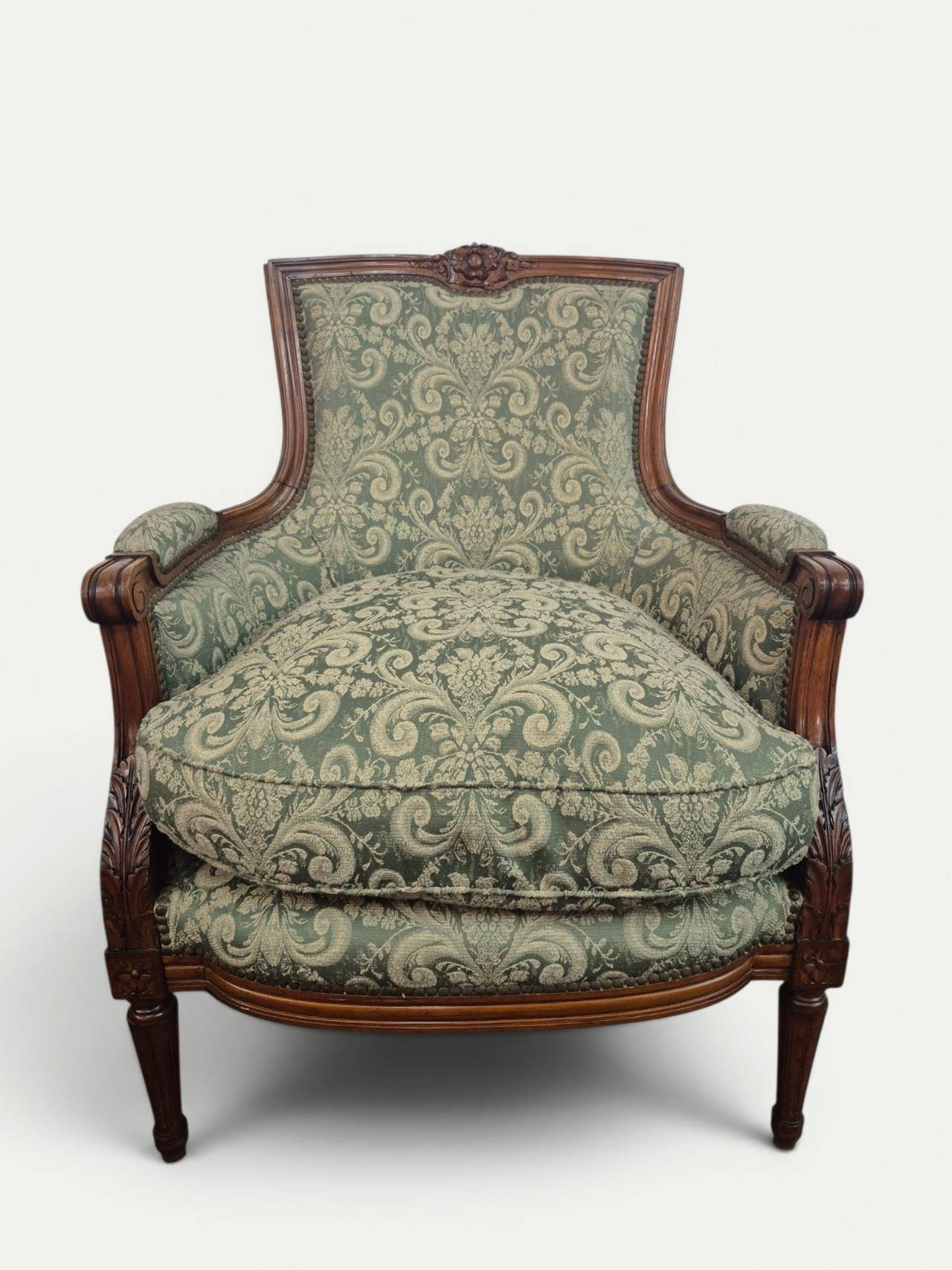 SILLON UN CUERPO FRANCES LUIS XVI TAPIZADO JACQUARD ARABESCOS. COD: 105903 - Image 11