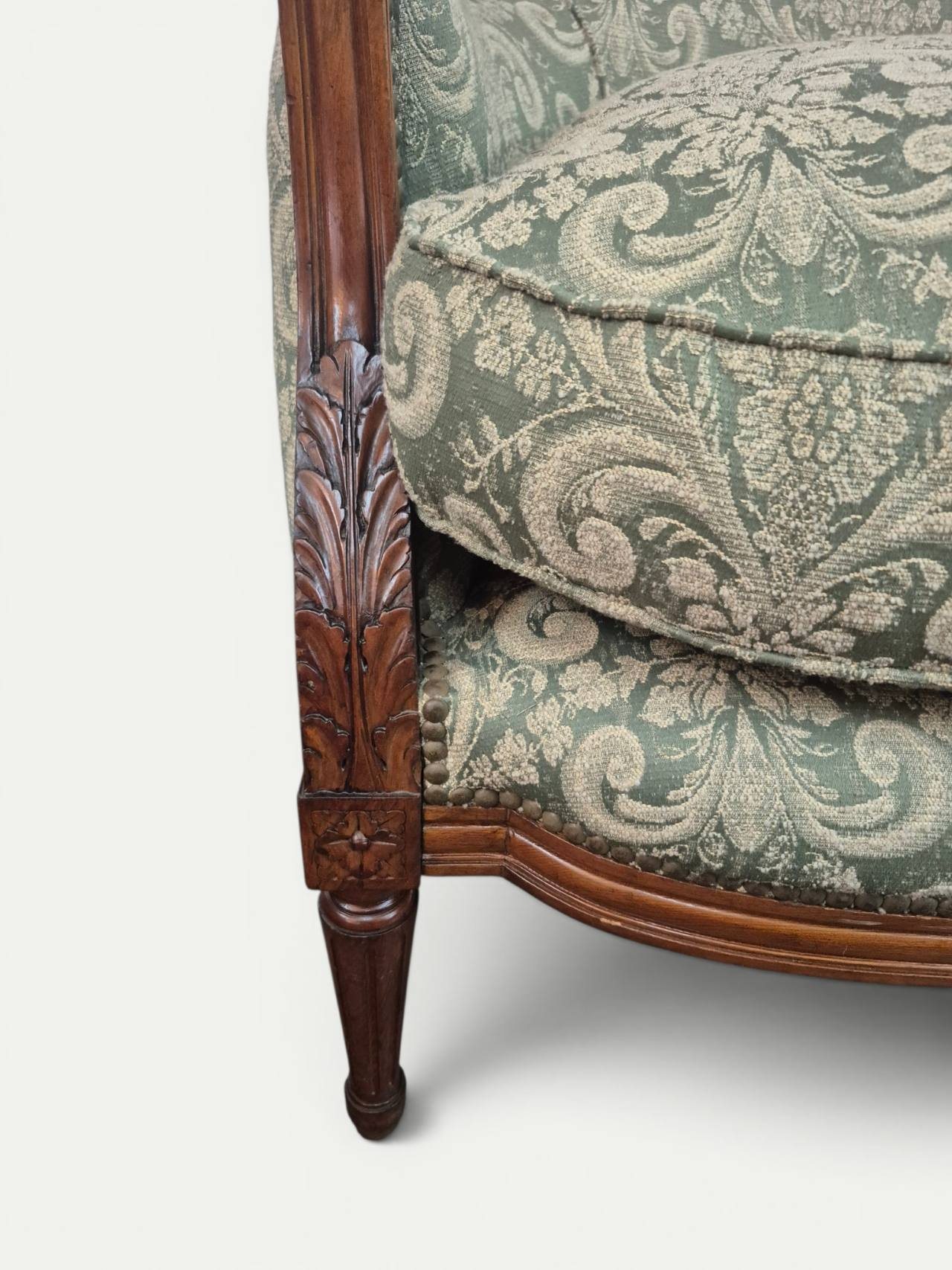 SILLON UN CUERPO FRANCES LUIS XVI TAPIZADO JACQUARD ARABESCOS. COD: 105903 - Image 12