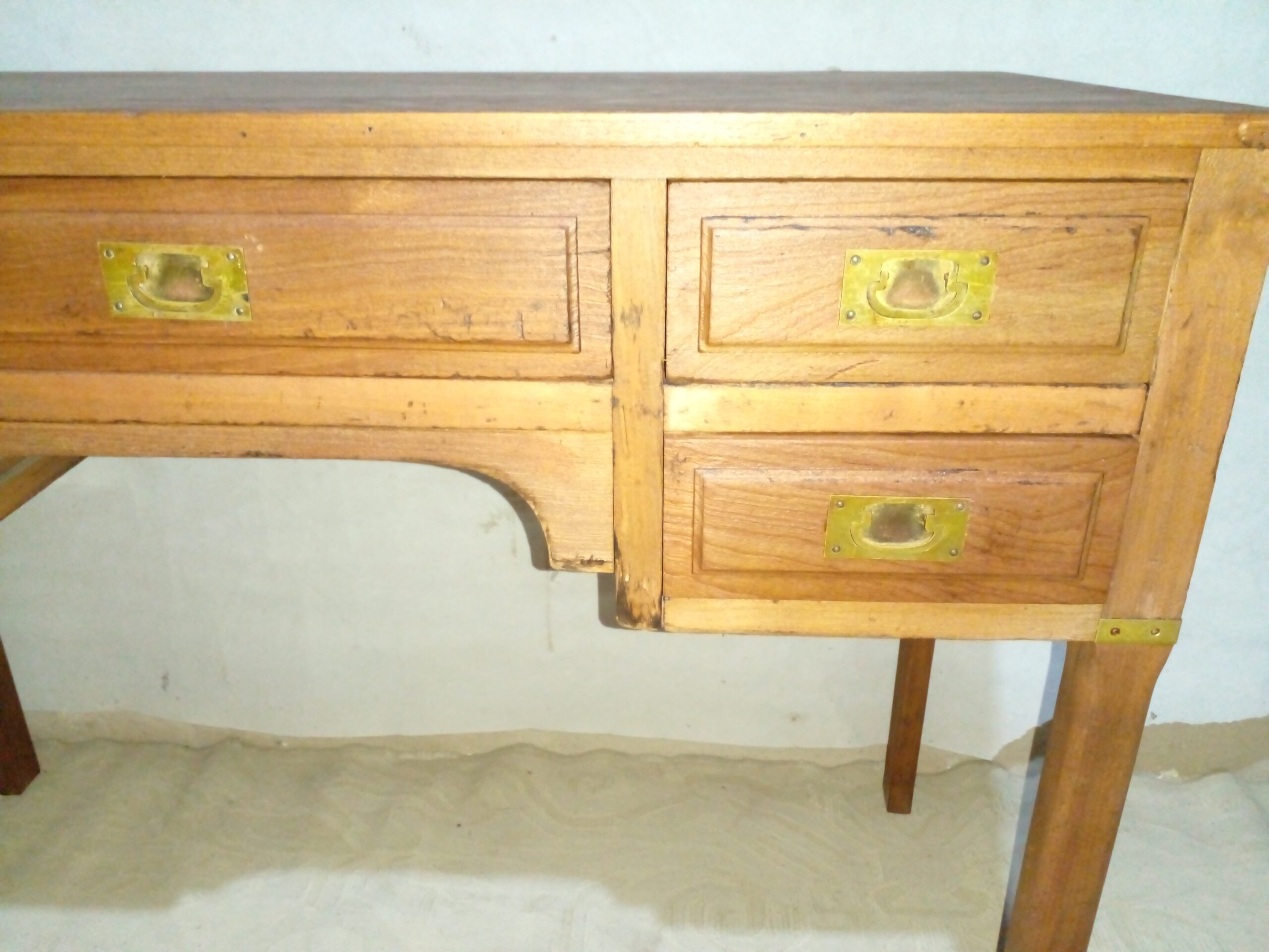 ESCRITORIO ANTIGUO 5 CAJONES MADERA LAVADA. COD: 106512 - Imagen 5